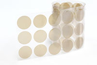 High-Density Teflon tape w/ silicone adhesive, 1" diameter discs